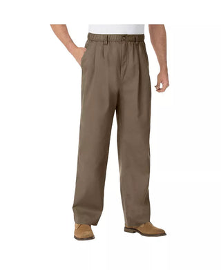 Big and Tall Full-Elastic Waist Pleated Pants