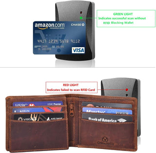 Genuine Leather Bifold Wallet for Men-RFID