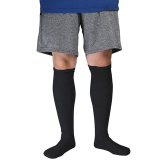 6 Pairs Men'S Athletic Tube Socks over the Calf Big & Tall 10-15 Black