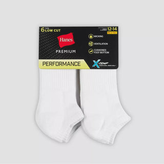 Men'S Big & Tall Hanes Premium Performance Cushioned Low Cut Socks 6Pk