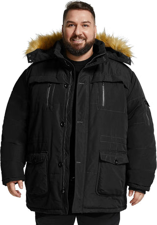 Big and Tall Winter Warm Heavy Hooded Parka Jacket