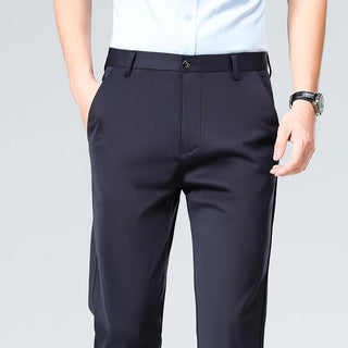 Large Size 52 Mens Casual Pants Elastic Suit Pants Office Trousers Spandex Business Formal Dress Straight Pants