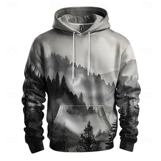 Plus Size Graphic Men's Hoodie Sweatshirt