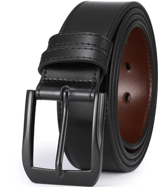 Men’S Casual Leather Jeans Belts 1 1/2” Wide 4MM Thick Alloy Prong Buckle Work Dress Belt for Men