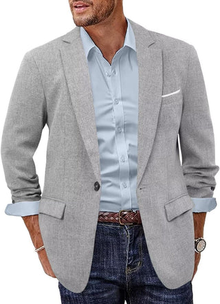 Plus Sized Linen Suit Jacket for Big Men