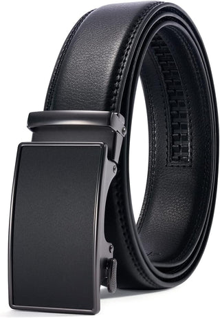 Big Leather Ratchet Dress Belt Big and Tall with Automatic Buckle