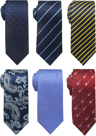 Tie for Men Necktie Woven Jacquard Neck Ties Set 6 PCS