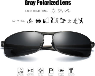 Rectangular Polarized Sunglasses for Men