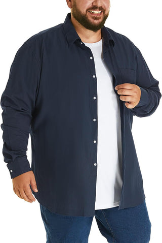 Big and Tall Men's Cotton Button down Shirt