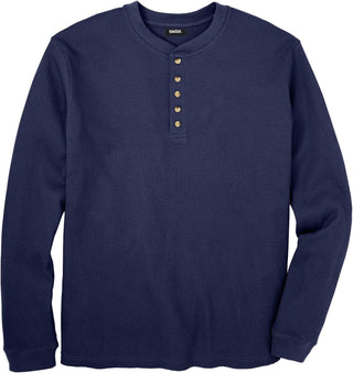 Big Men's Waffle-Knit Thermal Henley Tee