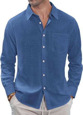 Big Men Linen Shirts Casual Button down