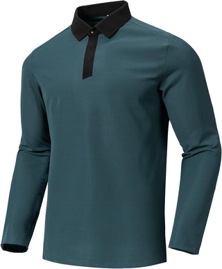 Plus Size Men's Big Golf Polo Shirts Long Sleeve