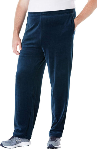 Big Men's Velour Open Bottom Sweatpants