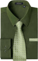 B01-Dress Shirt Emerald Green  Sage Tie