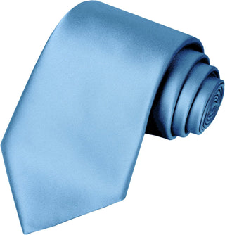 Solid Satin Tie Pure Color Necktie Mens Ties + Gift Box