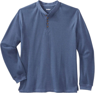 Big Men's Waffle-Knit Thermal Henley Tee