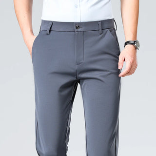 Large Size 52 Mens Casual Pants Elastic Suit Pants Office Trousers Spandex Business Formal Dress Straight Pants