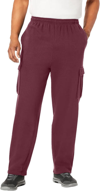 Plus Size Men's Big & Tall Fleece Cargo Sweatpants