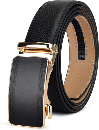 Big Leather Ratchet Dress Belt Big and Tall with Automatic Buckle