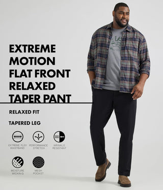 Mens Big & Tall Flat Front Relaxed Taper Pant by Lee