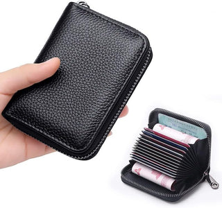 Leather Small Card Wallet for Men -  20 slots