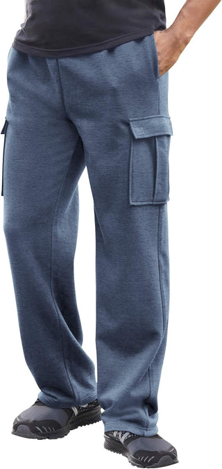 Plus Size Men's Big & Tall Fleece Cargo Sweatpants