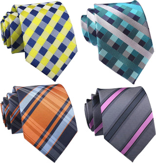 Men's Classic Jacquard Woven Ties - Pack of 4 or 6