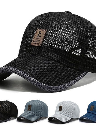 Men'S Baseball Cap Unisex Trucker Hat Summer Breathable Full Mesh Hat Black Navy Blue Fitness Letter Ultraviolet Resistant Outdoor Sports