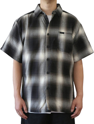 Plus Size Fit Short-Sleeve Plaid Flannel Shirt 