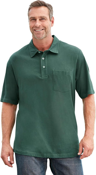 Large Men's Shrink-Less Polo T-Shirt