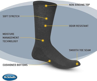 Big and Tall Diabetes & Circulatory Mens Socks- 6 pack