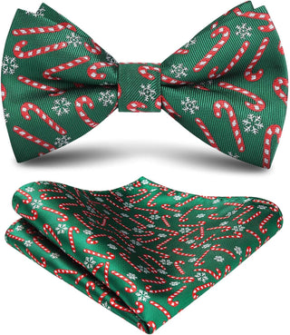 Christmas Bow Tie and Pocket Square Set