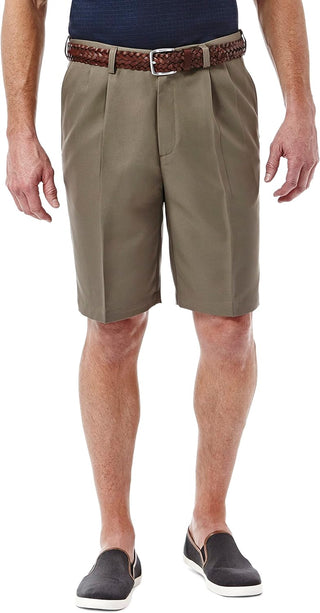 Plus Sized Men's Pleat Front Big Expandable Waistband Shorts