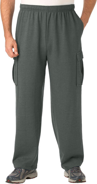 Plus Size Men's Big & Tall Fleece Cargo Sweatpants