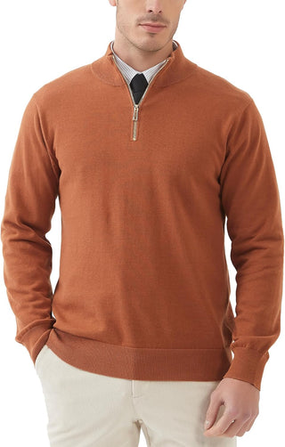 Large Mens Quarter-Zip Sweater