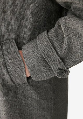 Big Mens Wool-Blend Long Overcoat