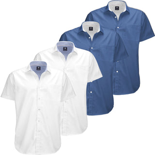 Mens Big and Tall Oxford Shirt - 4 Pack Button down Short Sleeve Dress Shirt - Versatile for Business & Casual Events - Comfort Fit - Breathable Material -  for Big Men