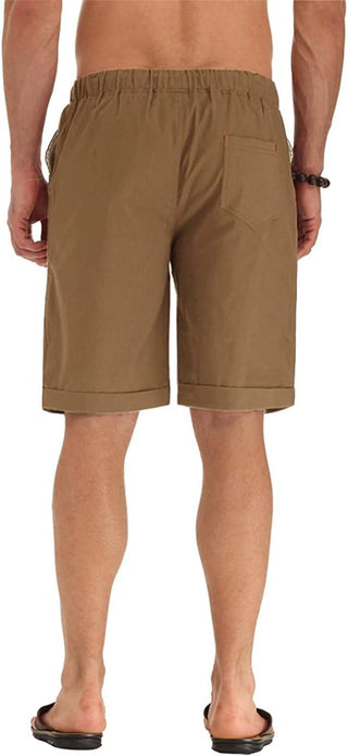 Big Men's Linen Shorts Plus Sized Drawstring Shorts