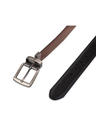 Men'S Two-In-One Reversible Black to Brown Double Stitch Belt (Regular and Big & Tall Sizes)