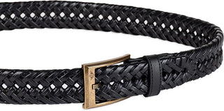 Plus Size Men's Big & Tall Leather Adjustable Double V-Weave Braided Belt