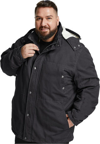 Plus Sized Men's Big and Tall Military Winter Warm Sherpa Lined Parka