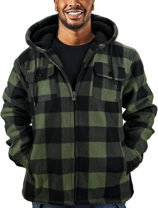 Mens Big and tall Thick Plaid Flannel Jacket 