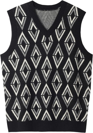 Big Mens V-Neck Knitted Sweater Vest