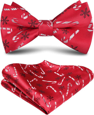 Christmas Bow Tie and Pocket Square Set