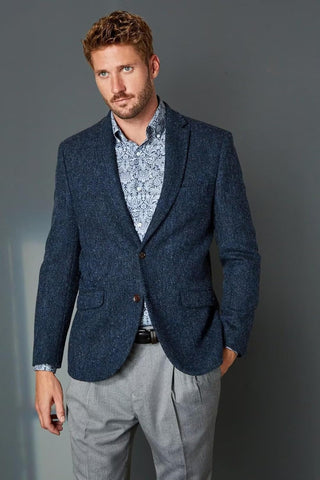 Big Men Vintage Casual Herringbone Tweed Suit Jackets 