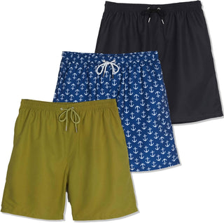 Big Men's Quick-Dry Swim Trunks- 3 pack