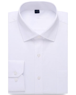 Long Sleeve Solid Dress Shirt for Big Men Cotton Business Shirts