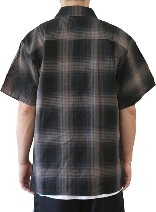 Plus Size Fit Short-Sleeve Plaid Flannel Shirt 