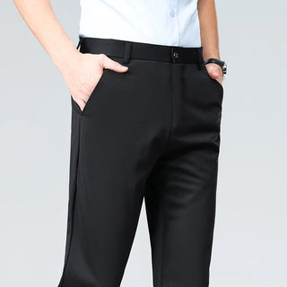 Large Size 52 Mens Casual Pants Elastic Suit Pants Office Trousers Spandex Business Formal Dress Straight Pants