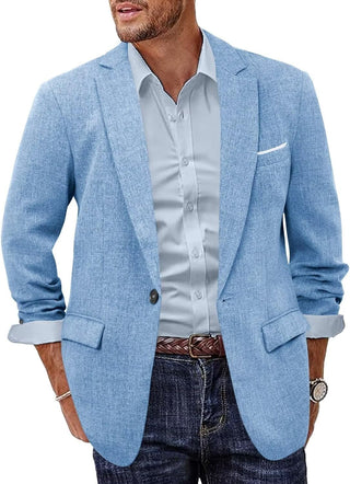 Plus Sized Linen Suit Jacket for Big Men